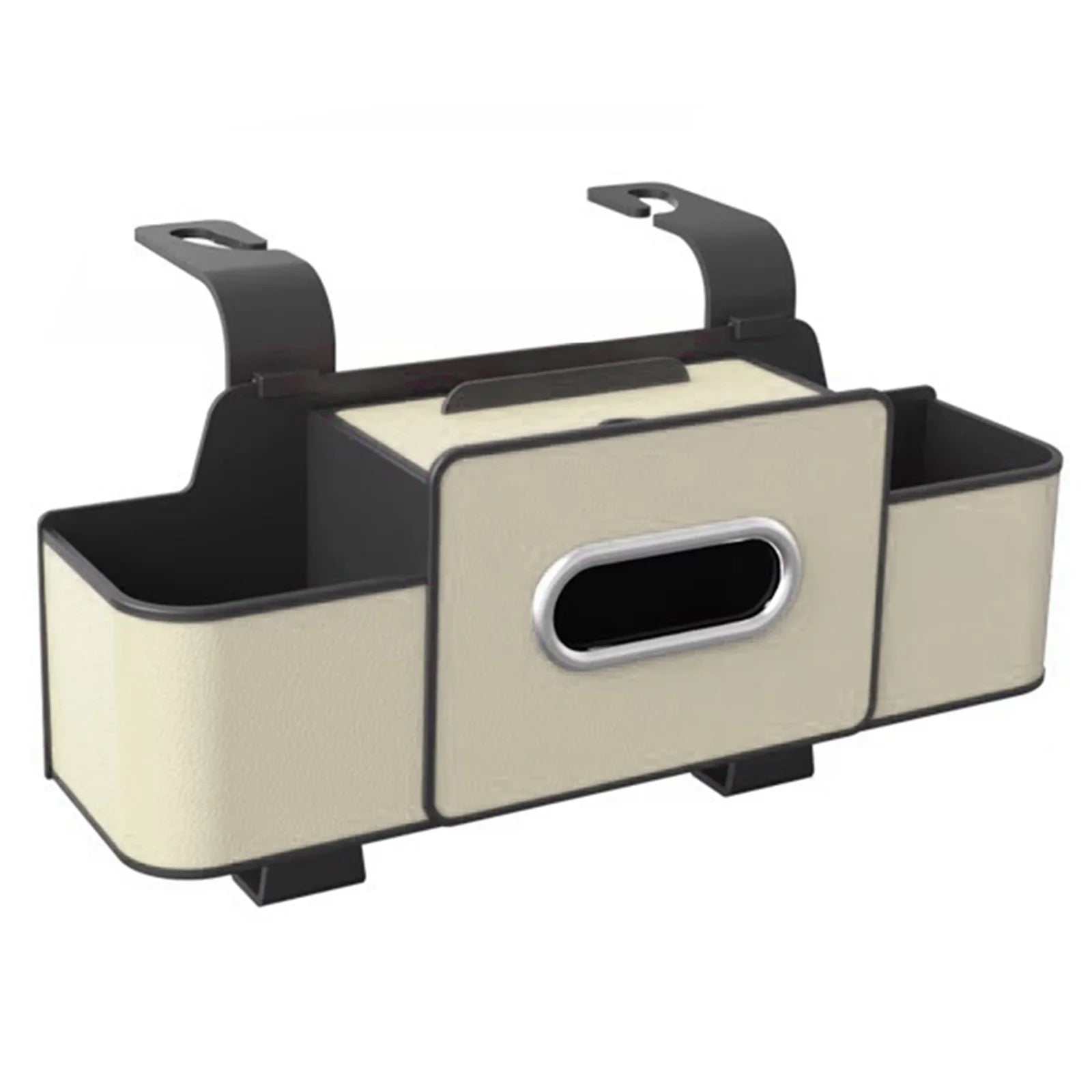 Car Back Seat Organizer with Cup Holder Tissue Box and Hooks Vehicle Seat Back Hanging Storage Box Automotive Travel Accessories