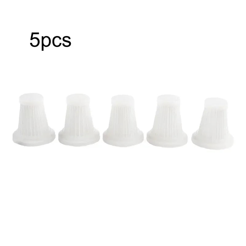 5pcs Car Vacuum Cleaner Filter Wireless Handheld Dust Collector Washable  Air Filter Cartridge Repeatable Applicability Interior
