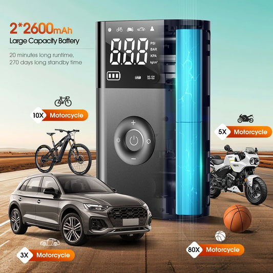 Carsun Digital Display Digital Car Tire Inflatable Pump Portable Electric Wireless Smart Car Inflatable Pump