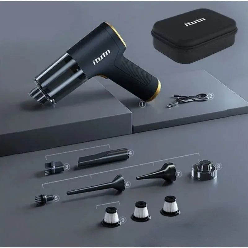 Portable Car Vacuum Cleaner Mini Powerful Cleaning Machine Strong Suction Home Appliance Handheld for Car Wireless Vacuum Pump