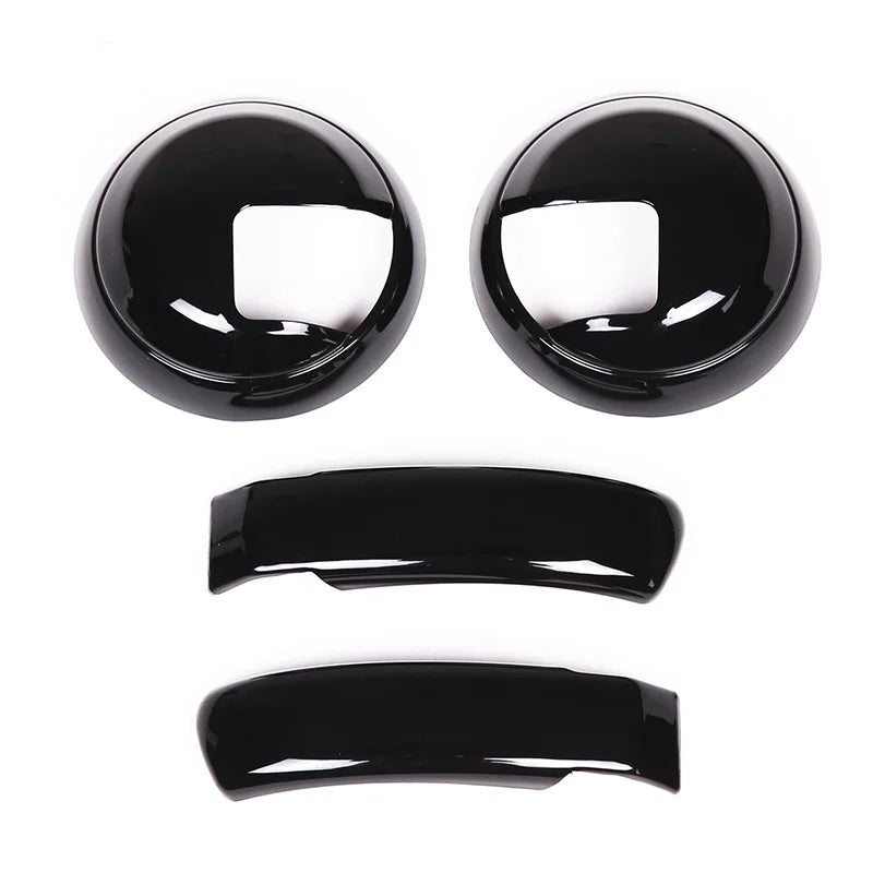 ABS Carbon Fiber Car Interior Door Handle Decoration Cover Stickers Trim For Fiat 500 Abarth 595 2010-2024 Auto Accessories