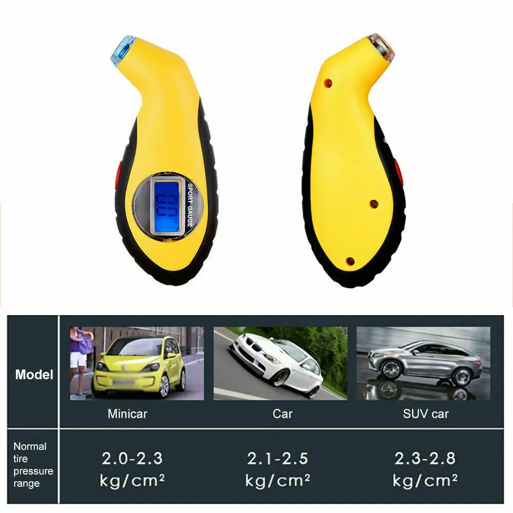 Auto Motorcycle Tyre Pressure Digital Meter Mini Diagnostic Tool Car Styling Detector Tire Pressure Gauge Portable LCD Display