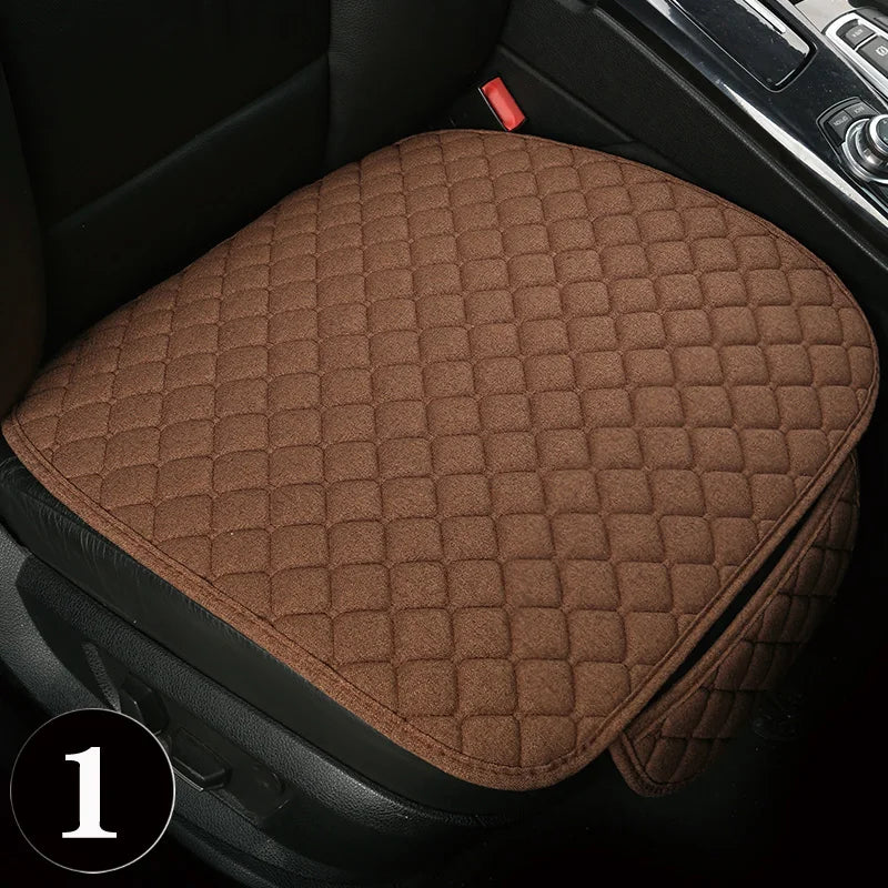 Car Seat Cover Accesorries Flax Summer Protect Cushion Protector Front Rear Full Set Vehicle Supplies Auto Interior Universal