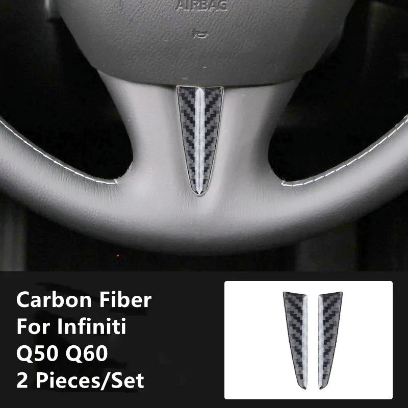 Carbon Fiber Car Interior Modification Cover Trim Strips Decorative Stickers For Infiniti Q50 Q60 Car Styling Inner Accessories