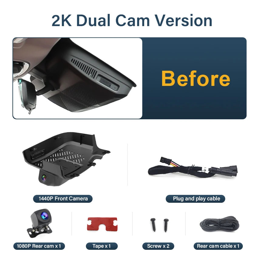 Dash Cam For Chery Exeed RX Yaoguang Omoda C9 9 2023-2025 4K 2160P Car DVR DashCam Camera Night Vision Recorder Plug and play