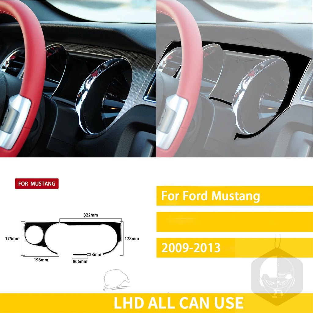 For Ford Mustang 2009-2013 Accessories Car Plastic Black Interior Door Panel Gear Cupholder Air outlet Trim Sticker Decoration