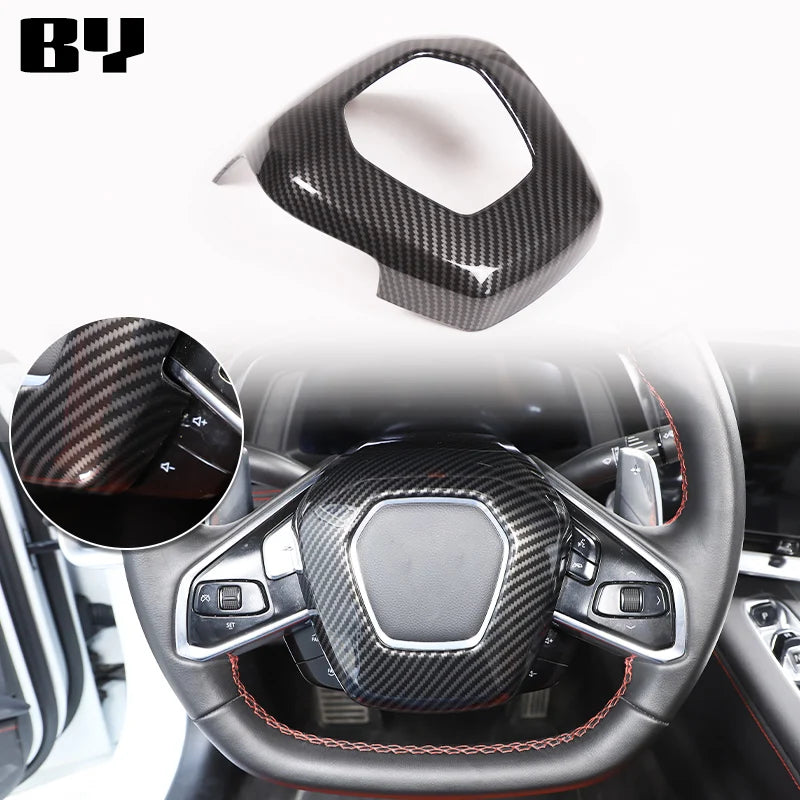 For Chevrolet Corvette C8 2020-2024 Car Accessory ABS Carbon Fiber Car Console Gear Shift Panel Cover door armrest Trim Sticker