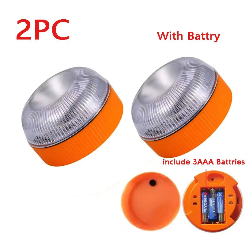 Led Car Emergency Light Flashing Light Magnetic Induction Road Accident Light Portable Strobe Warning Light Safety Accessory