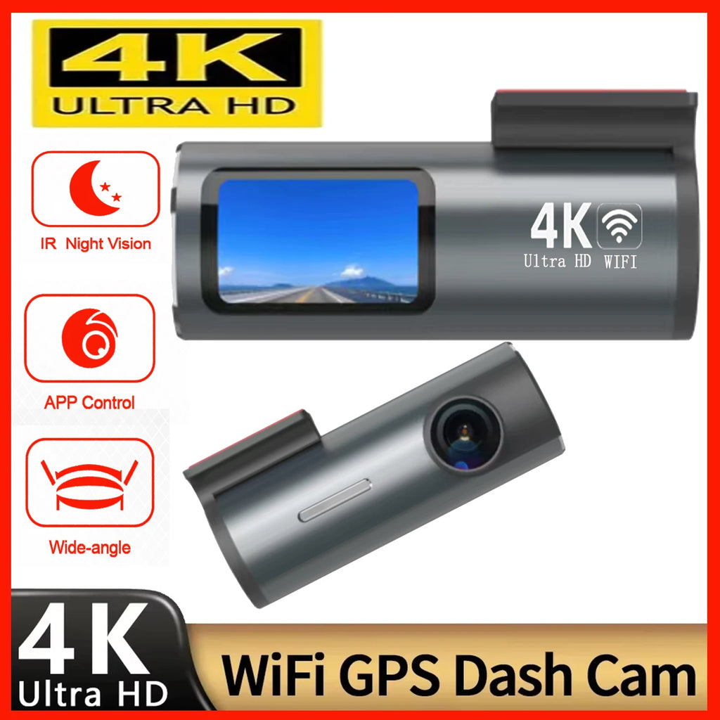 Dash Cam 4K 2 Inch Mini Car Dvr Dual Lens With GPS WIFI 24h Parking 1080P Rear View Camera Night Vision Black Box