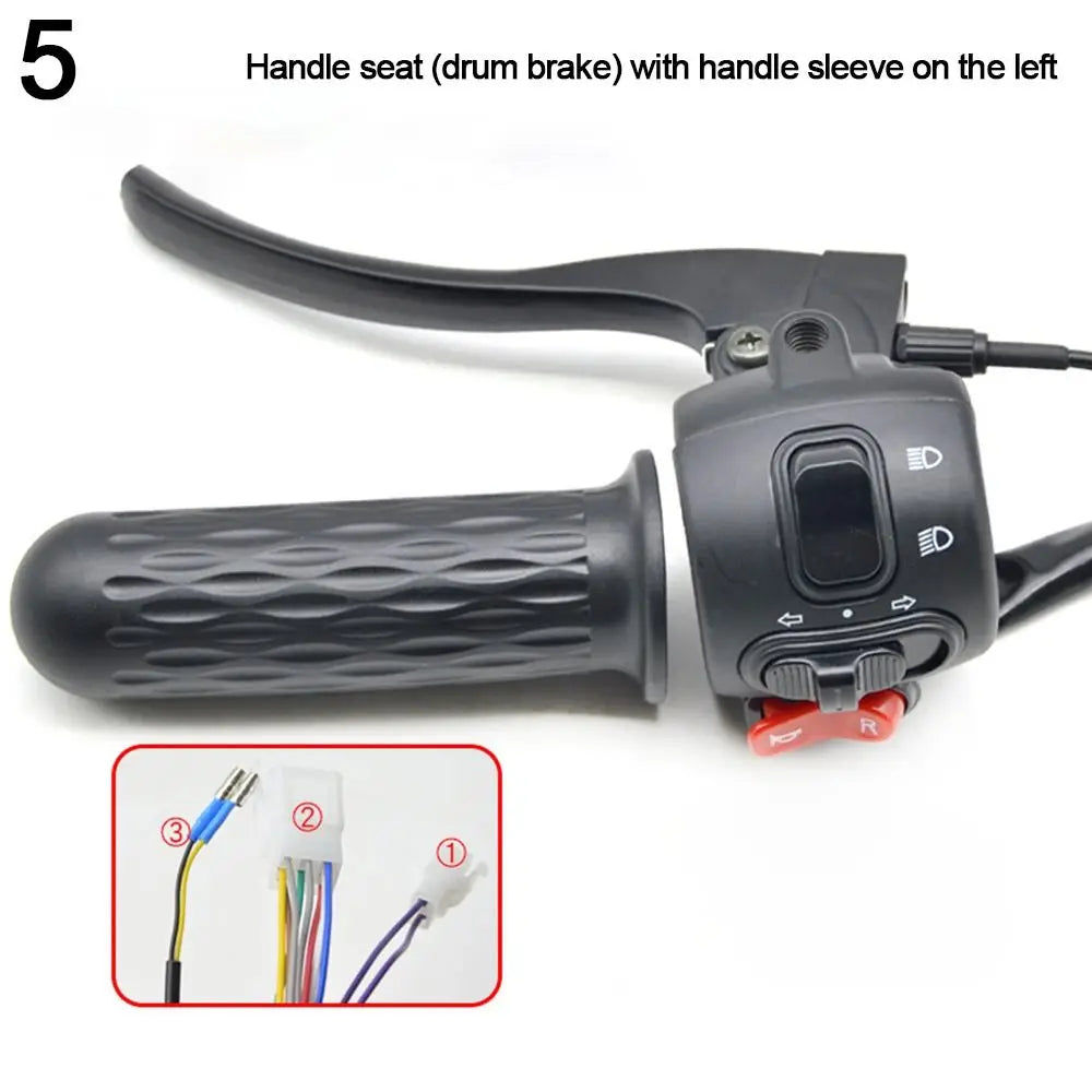 Black Electric Vehicle Parts Drum Disc Handle Combination Switch Rotary Handle Handle Seat Integrated Switch Button
