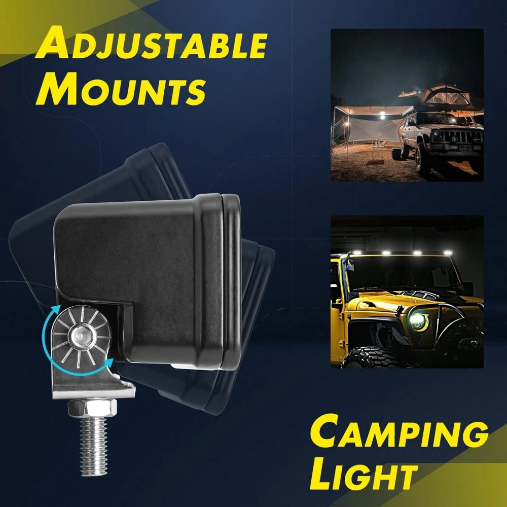 3.0" Square Car LED Work Light Bar Spotlight 12V 24V 3000K 6000K DRL Headlight For Truck Tractor Off-road Boat LED Driving Lamp