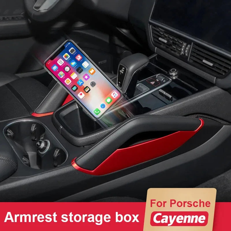 For Porsche Cayenne 2018 2019 2020 2021 2022 2023 ABS Car Central Control Armrest Storage Box Interior Modification Accessorie