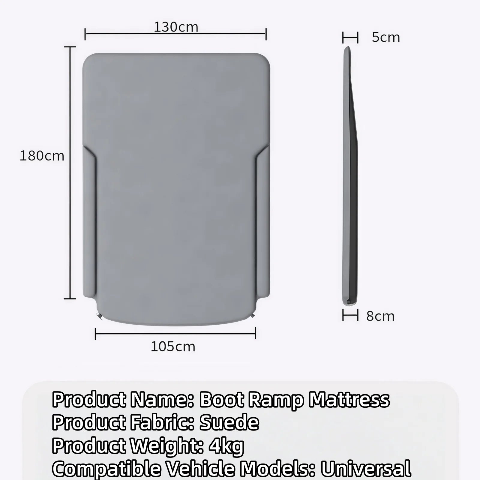 Trunk Ramp Leveling Mattress, SUV Car Trunk Air Bed, Foldable Sleeping Pad for Car Camping, Travel Mattress for Road Trips