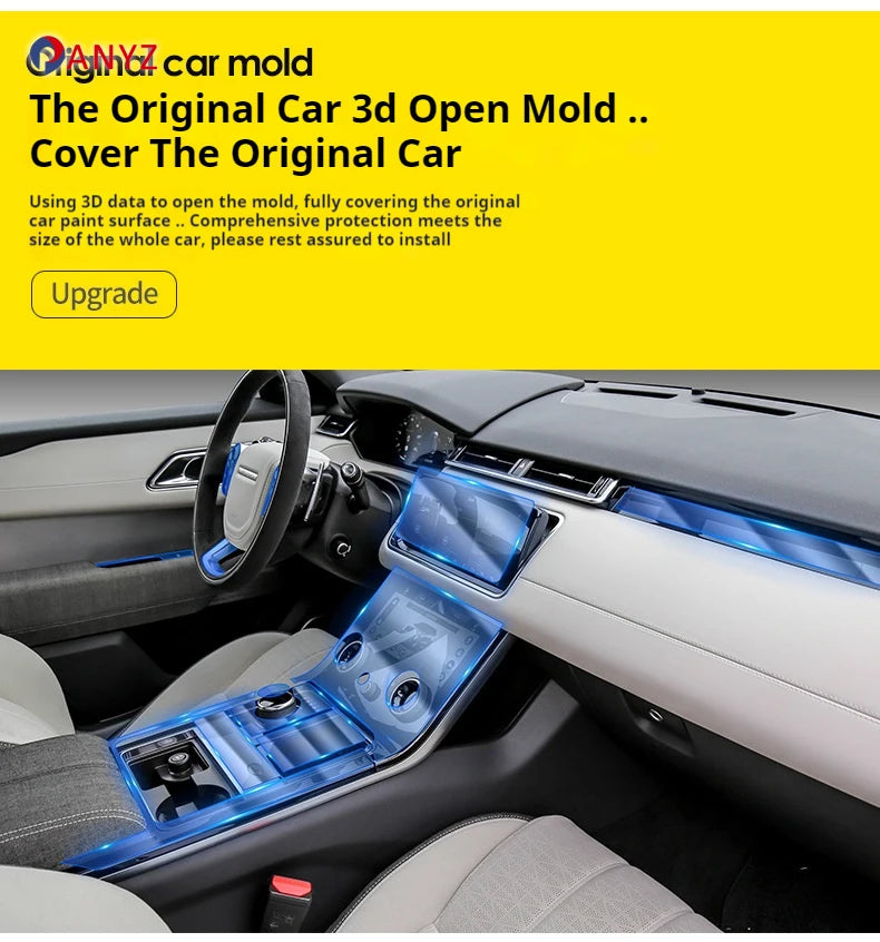 For Audi Q5 Sportback 2024 2023 Car interior Accessories film transparent TPU Gear Panel Center Console PPF Protection Sticker