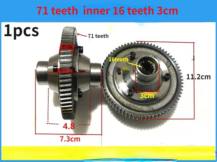 Conjunto de engranaje diferencial para triciclo eléctrico, caja de cambios, engranaje cónico planetario, grupo de engranajes, accesorios de modificación del eje trasero