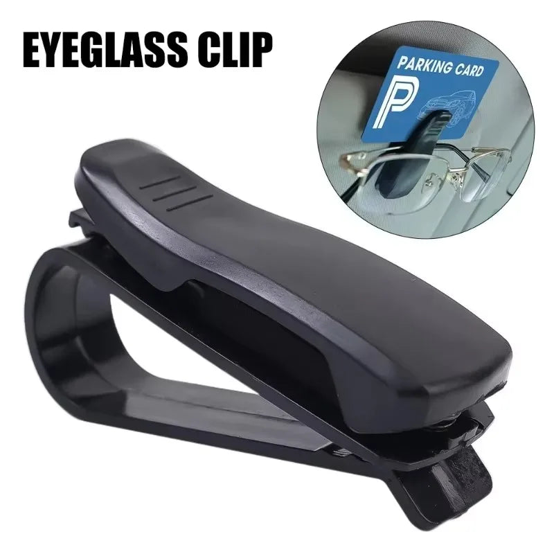 Car Visor Clip Glasses Holder Sunglass Eyeglass Mount Black Auto Vehicle Interior Accessory Portable Stand Hanger Fastener Case