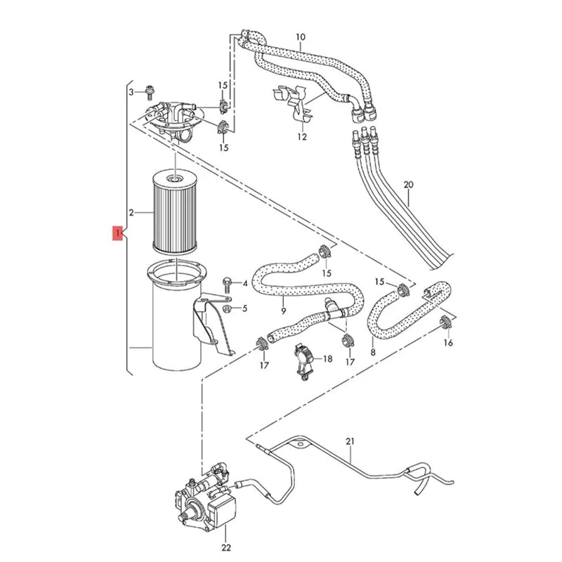 Engine System Fuel Filter With Flange 3C0127400D For  A3 VW Eos Passat Golf Leon Octavia Diesel Filter 3C0127400C