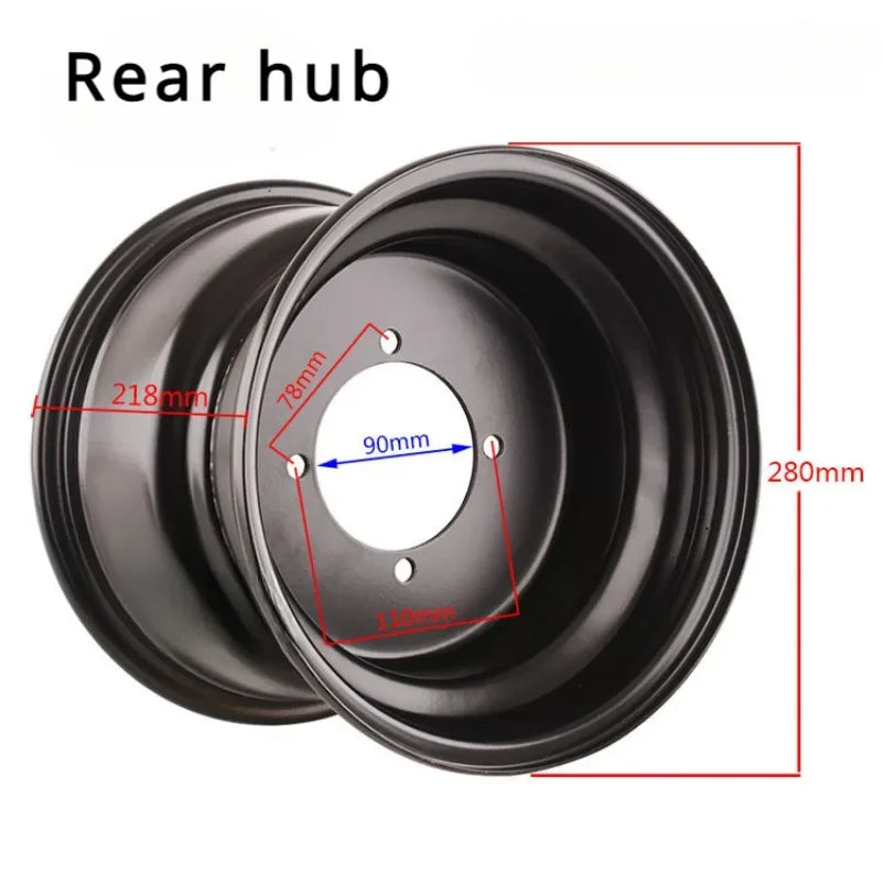 Accesorios para vehículos todoterreno de playa, cubo de rueda de 10 pulgadas, llanta de 23x7.00-10, llanta de 22x10-10, anillo de acero para cuatro vehículos, cuatro orificios