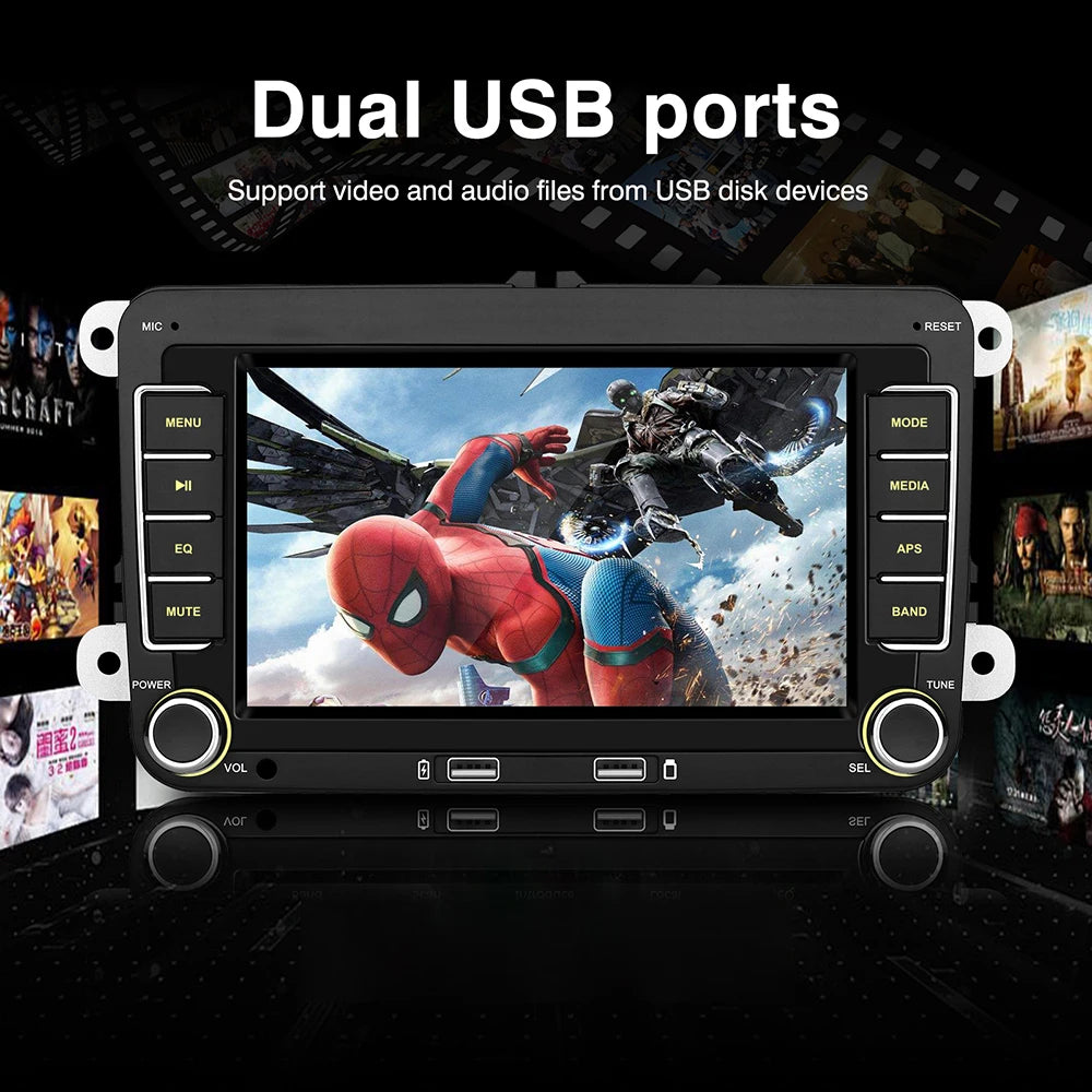 7" 2 Din HD Car Media Video RDS Airplay Car Radio Wireless CarPlay Android Auto Stereo Audio For VW/Seat/Skoda/Passat/Golf/Polo