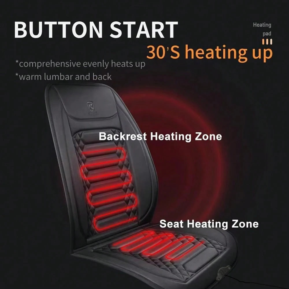 Car Heated Seat Cushion Winter Vehicle Rectangular Heated Seat Cover Suitable 12V Universal Car Seat Protector Cloak Cover Pads