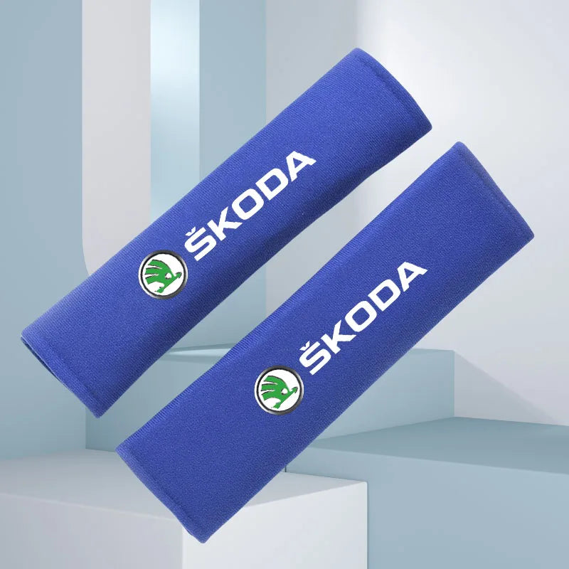 Car Styling Seat Belt Cover Seatbelt Shoulder Strap Protector Pads for Skoda Fabia Octavia Kamiq Karoq Kodiaq Rapid Scala Superb