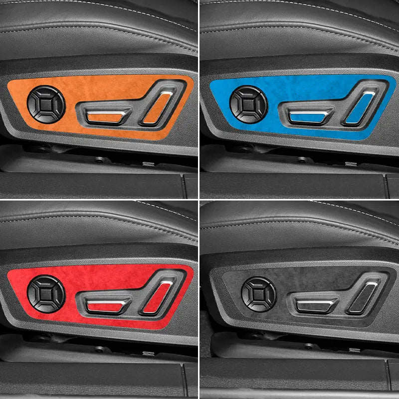 For Audi C8 A6 A7 S6 S7 (2019-2025) Made of Alcantara Seat Adjustment Buttons Panel Trim Sticker Car Interior Tuning Accessory