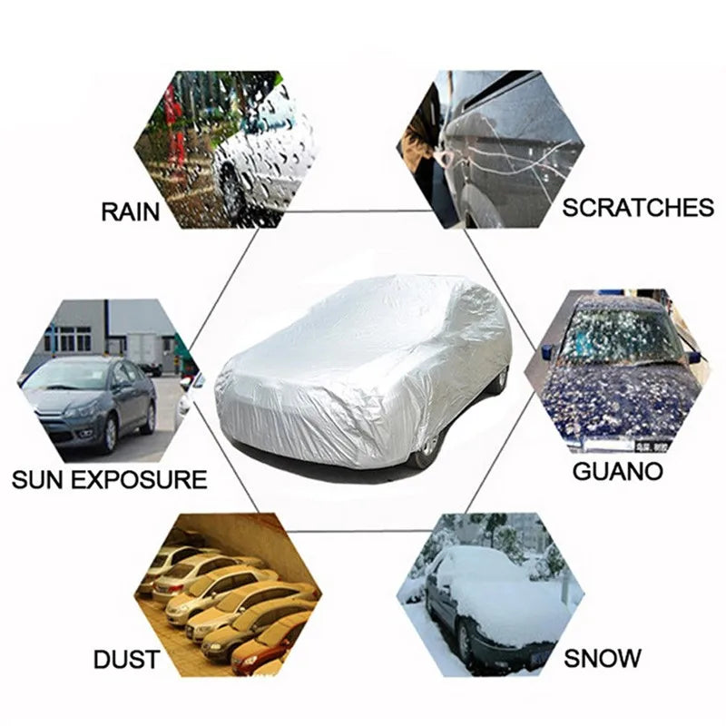 Universal Full Car Cover Outdoor Truck Cover for Sedan SUV Waterproof Dustproof Car Covers UV Protective Full Coverage Car Cover