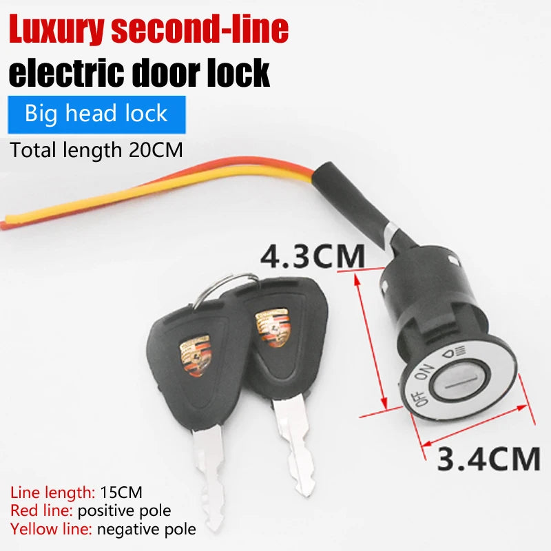 Llave de encendido para bicicleta eléctrica, cerradura de encendido portátil para scooter eléctrico, componentes de bicicleta eléctrica