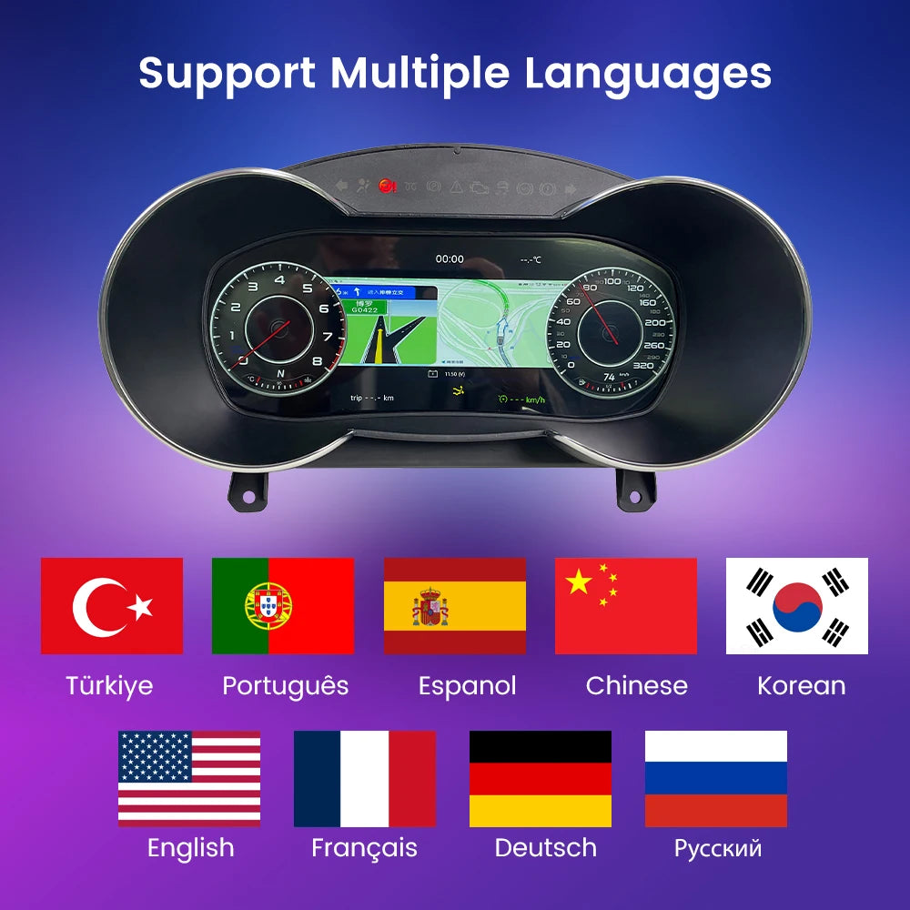 Latest 10.25" Car LCD Digital Dashboard Cluster For Audi TT 2008 2009 2010-2014 Instrument Panel Speedometer Virtual Cockpit
