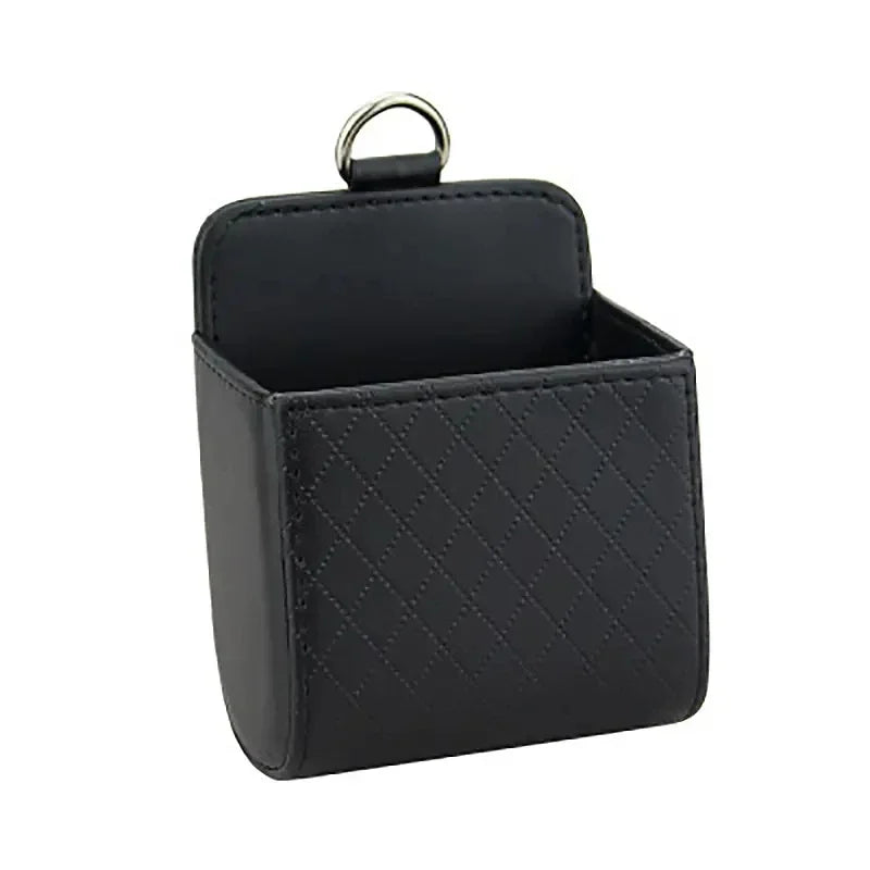 Car Phone Holder Mount Air Vent Hanging Storage Box Car Mobile Phone Bag PU Leather Glasses Organizer Support in Car Accessories