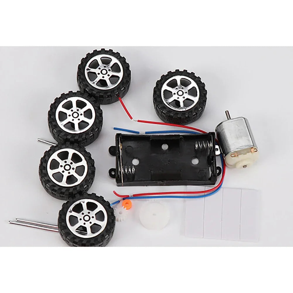 Electric DIY Jeep Model Kit - Wooden Assembly with Working Motor & Detachable Parts, STEM Engineering Toy
