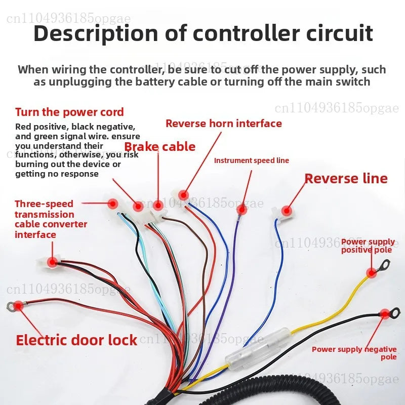 Electric Tricycle Line Assembly Vehicle Large Line National Standard Copper Core 6 Flat Harness Assembly Passenger Truck