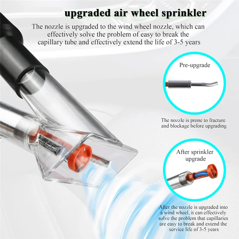 Vacuum& Air Blow Gun 2IN1 Car Interior Cleaning Tool Kit With Adjustable Air Flow Nozzle, Quickly Removes Dirt Blast