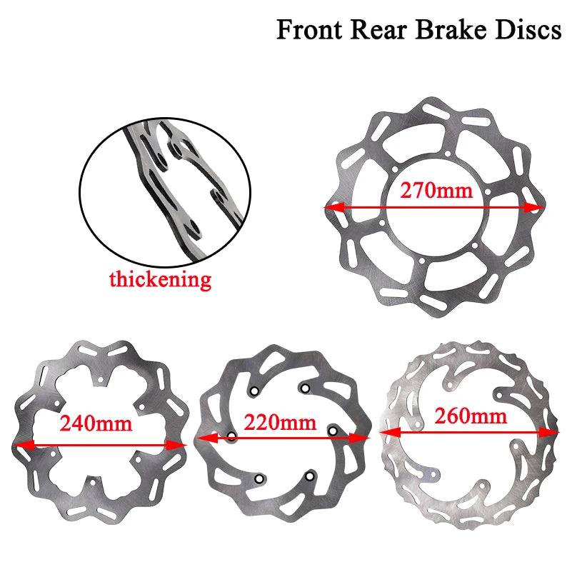 Front Rear Brake Discs or Brake pads for use on off-road motorcycles Disc brake disc 220/240/260/270mm high quality