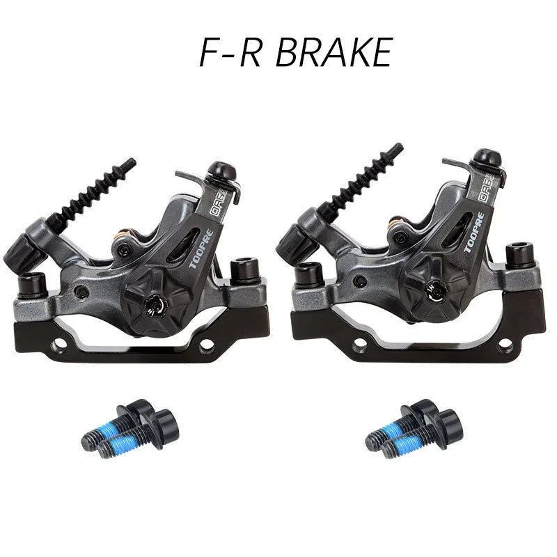 Frenos de disco de doble accionamiento TOOPRE MTB de doble pistón rojo/negro para sistema DA6S, aluminio fundido a presión, frenado instantáneo, pastillas resistentes al desgaste