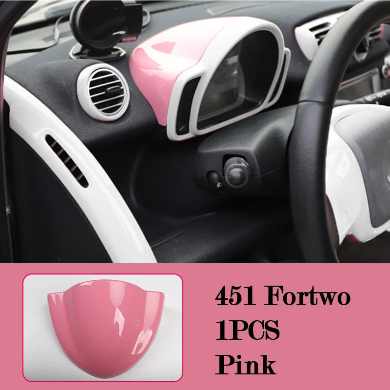 Car Interior Decoration Products ABS Protective Shell Pink Sticker For Mercedes Smart 451 Fortwo Car Modification Accessories