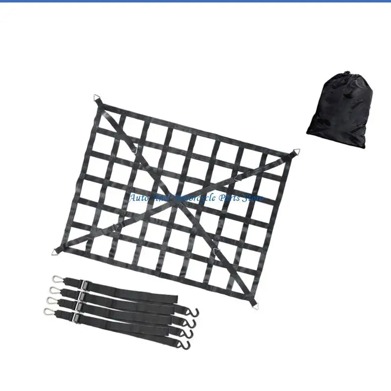 P9FD Truck Bed Cargo Net Tear Resistant S Hook Design For Secure Load Transport