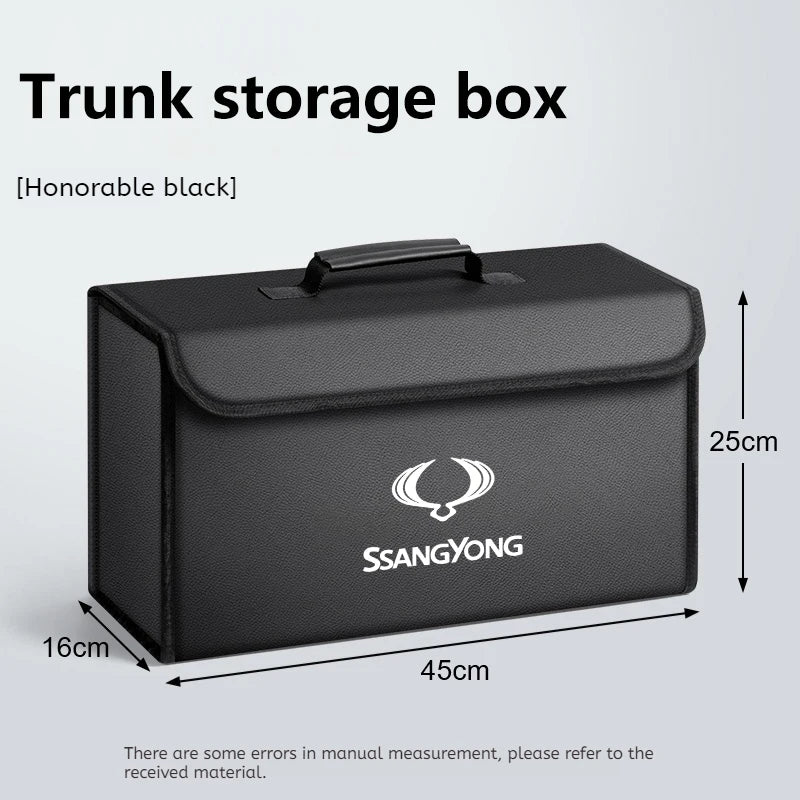 Car Trunk Organizer Box Foldable Storage Tidying Bag Auto Accessories For Ssangyong Rexton Tivoli Musso Kyron Korando Actyon