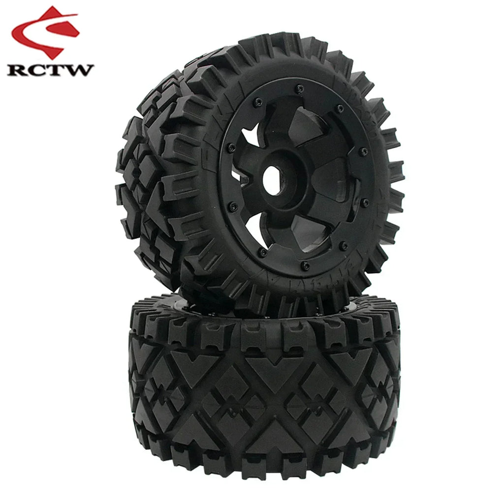 All Terrain Super Wear-resistant Complete Tyre Rear or Front Wheel Tire Set for 1/5 HPI ROFUN ROVAN KM BAJA 5B SS Rc Car Parts