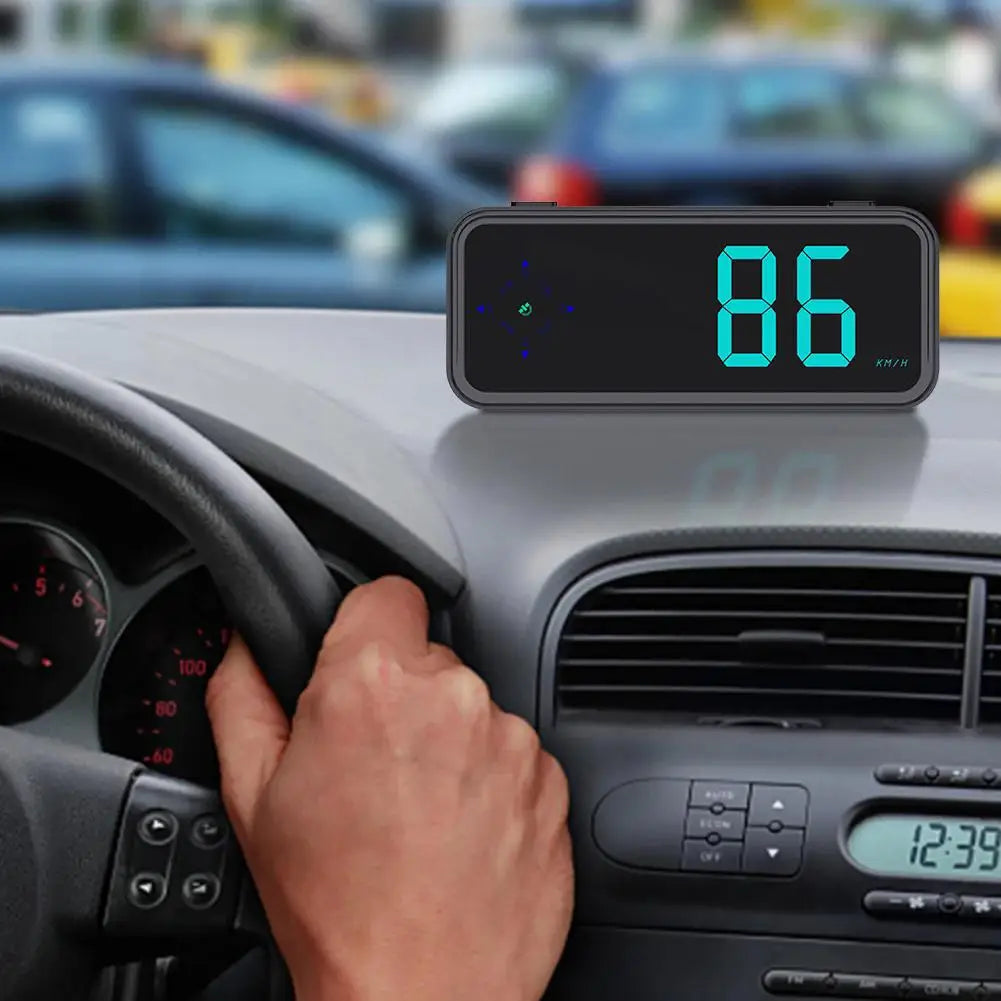 Digital Car HUD GPS Digital Speedometer With Compass Colorful LED Display Windshield Speed Projector Car Electronics Accessories