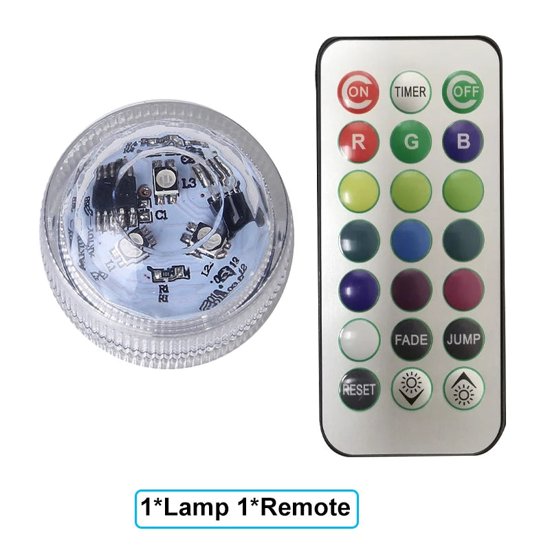 LED Car Interior Ambient Night Light Decoration Wireless Adhesive Bicycle Tail Light Auto Roof Vase Pool  Atmosphere Lamp