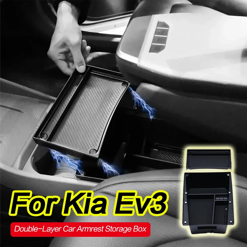 For Kia Ev3 Center Console Armrest Storage Box Organizer Tray Car Central Armrest Box Storage Box for Miscellaneous Items