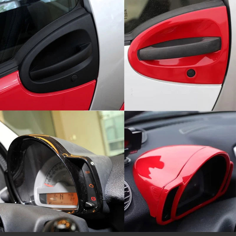 Car Interior Stickers For Smart Brabus 451 Fortwo Accessories Car Styling Steering Wheel Modification Protection Sticker