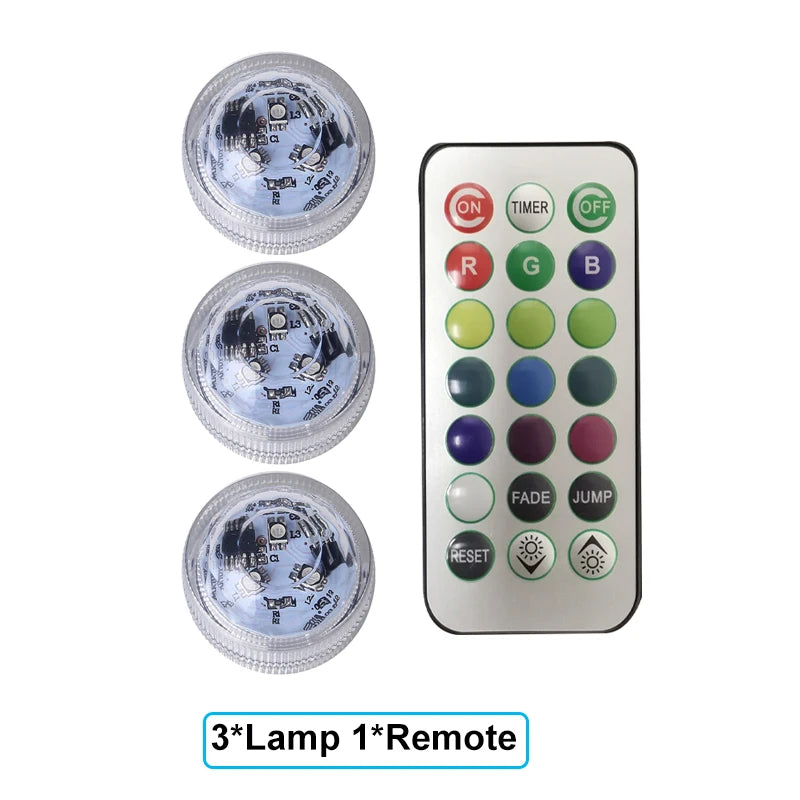 LED Car Interior Ambient Night Light Decoration Wireless Adhesive Bicycle Tail Light Auto Roof Vase Pool  Atmosphere Lamp