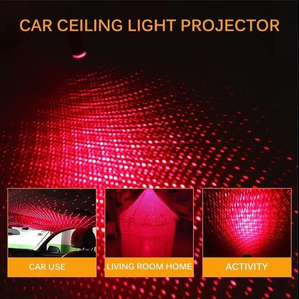 LED Car Roof Light Star Projector Interior Ambient Atmosphere Galaxy Lamp USB Decoration Light for Car Home Party Night Light