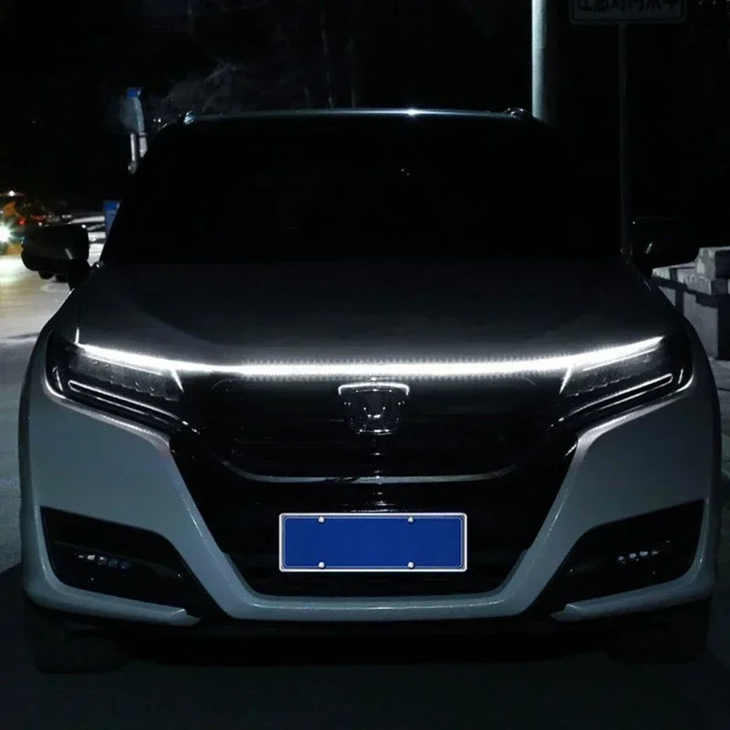 Led Car Hood Light Strip Decorative Lamp Flexible DRL Daytime Running Lights Auto Headlight Strips Car Assecories