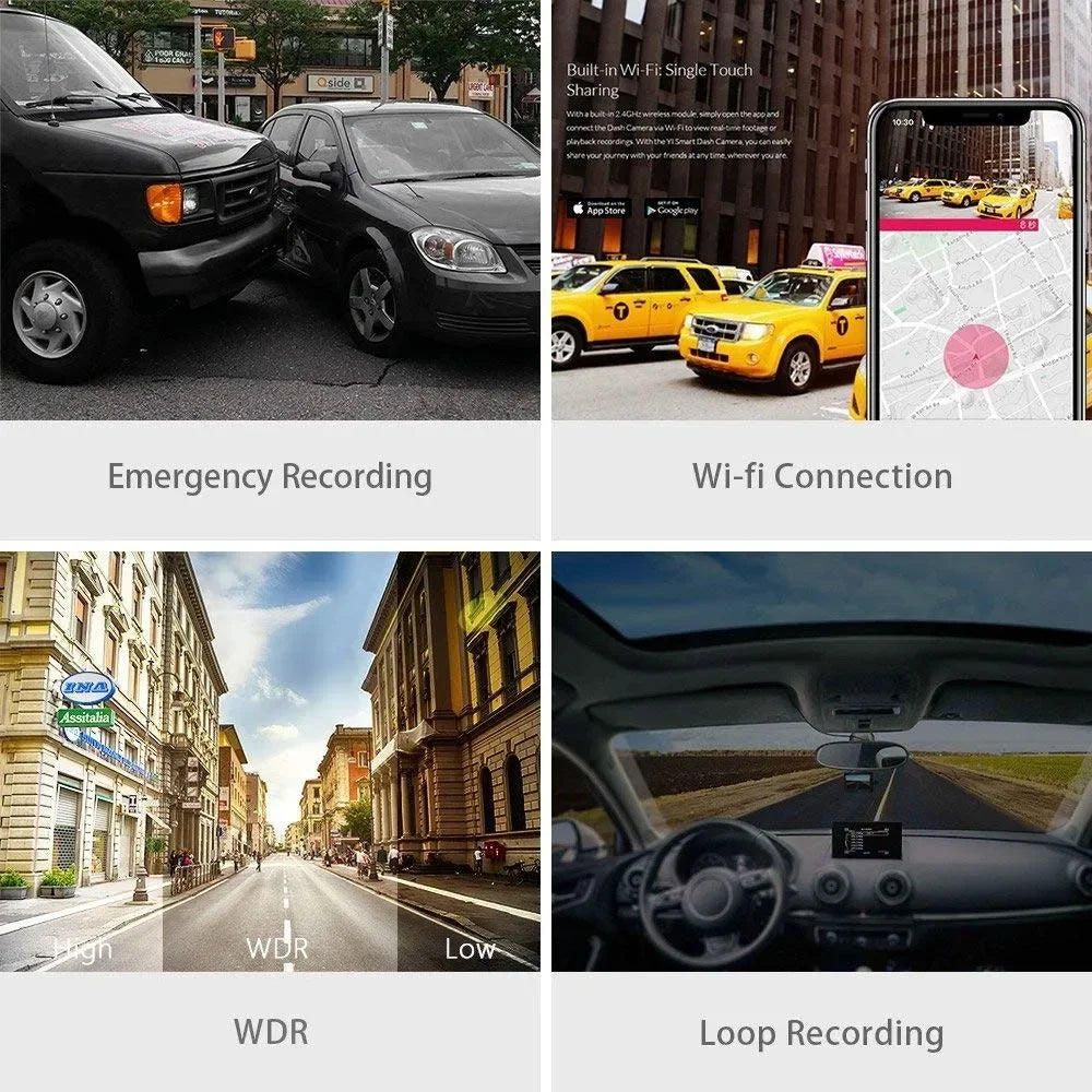 YI Smart Dash Cam For Car ADAS 2.7 Screen Full HD 1080P Dash Cam with Night Vision ADAS upgrade International Version