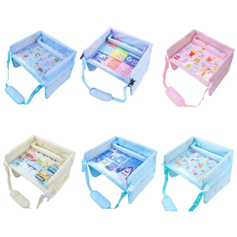Car for Seat Organizer Kids Travel Tray for Kids Toddlers Activities in Car for Seat Cute Cartoon Patterns Attract Atten