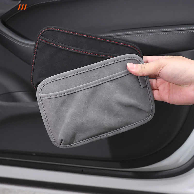 Paste Car Organizer PU Leather Bag Car Storage Pocket Organizer Bag Seat Back Side Door Stowing Tidying Box For Phone Key