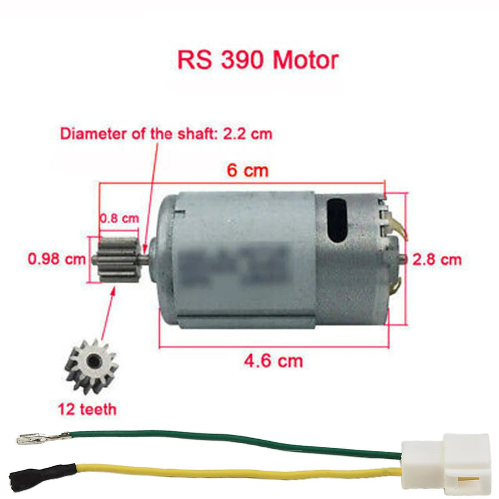 Motors For Kids Electric Car 550 RS390 RS380 12V 6V DL555 24V 10 Teeth 1 Cm Children's Toy Electric Vehicle Motor Replacement